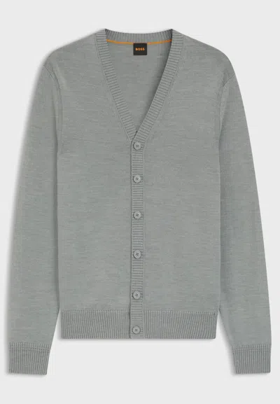 Hugo Boss Boss Cardigan Avac_cd In Gray