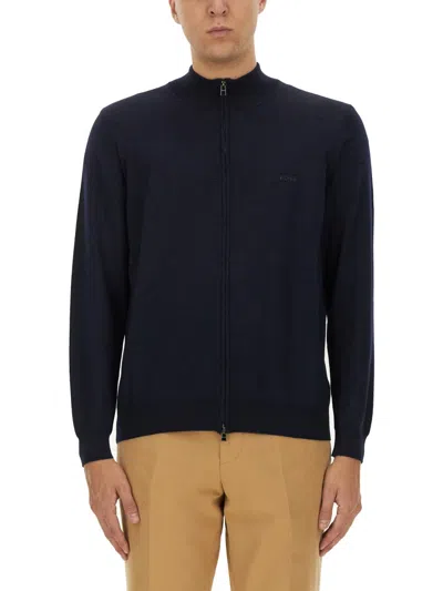 Hugo Boss Boss Cardigan Balonso In Blue