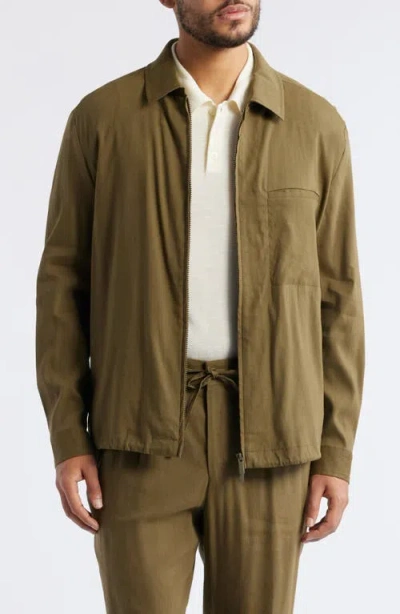 Hugo Boss Boss Carper Linen Blend Jacket In Green