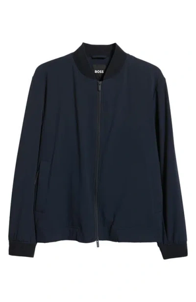 Hugo Boss Boss Carper Linen Blend Jacket In Blue