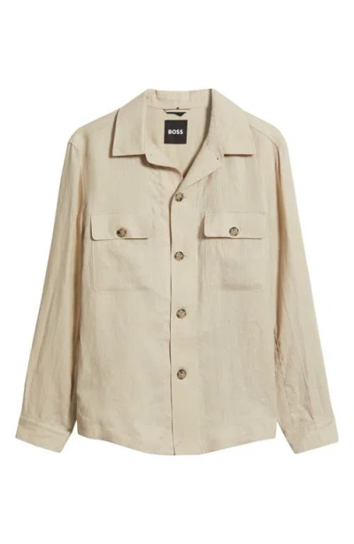 Hugo Boss Boss Carper Linen Jacket In Neutral