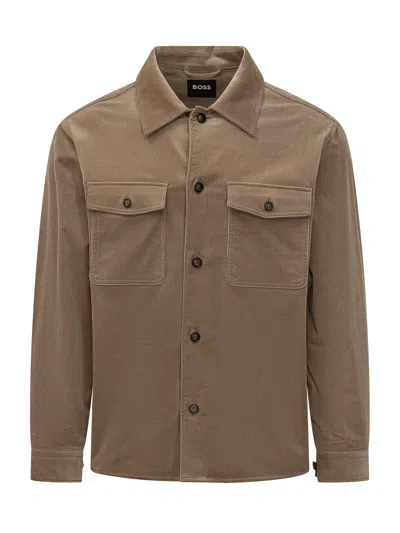 Hugo Boss Boss Carper Oversized Jacket In Brown