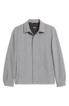 Hugo Boss Boss Carper Pinstripe Coach's Jacket In Medium Grey