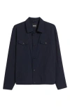 Hugo Boss Boss Carper Stretch Nylon Snap-up Jacket In Dark Blue
