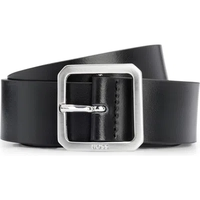 Hugo Boss Boss Carym Leather Belt In Black