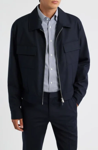 Hugo Boss Boss Casper Wool Jacket In Blue