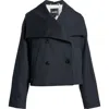 Hugo Boss Boss Caspera Crop Trench Jacket In Sky Captain