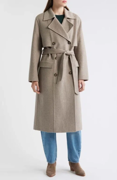 Hugo Boss Boss Caspina Belted Double Faced Wool Blend Trench Coat