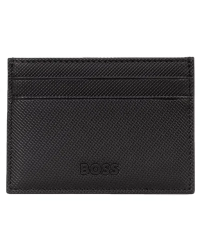 Hugo Boss Boss Catch 3.0 Faux Leather 5-card-slot Card Case In Black