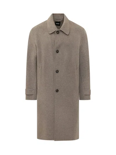 Hugo Boss Boss C-clark Wool-blend Jacket In Gray