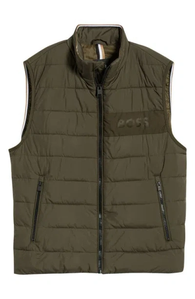 Hugo Boss Boss Cenito Water Repellent Puffer Vest In Green