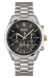 Hugo Boss Champion Two-tone Stainless Steel Chronograph Bracelet Watch