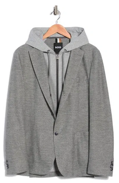 Hugo Boss Boss C-hanry Hooded Dickey Sport Coat In Gray