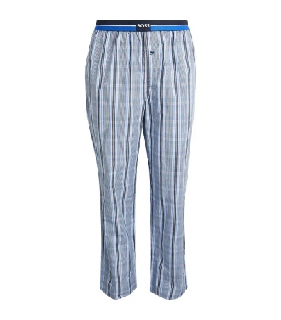 Hugo Boss Boss Check Pyjama Trousers In Blue