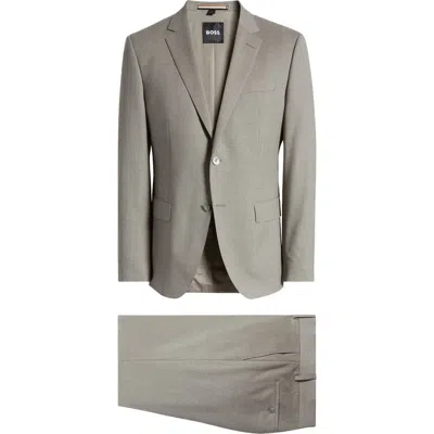 Hugo Boss Boss Check Stretch Virgin Wool Suit In Silver