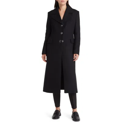 Hugo Boss Boss Clafa Wool Blend Longline Coat In Black