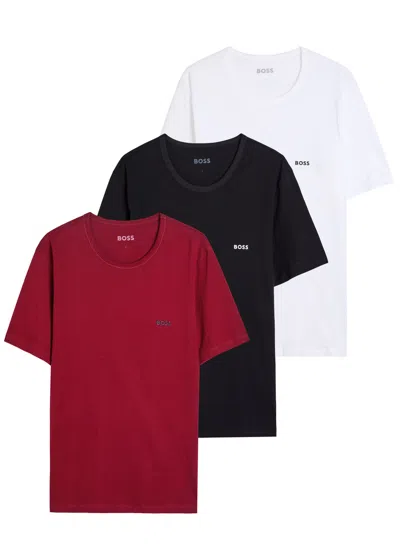 Hugo Boss Boss Classic Logo-embroidered Cotton T-shirt In Multi
