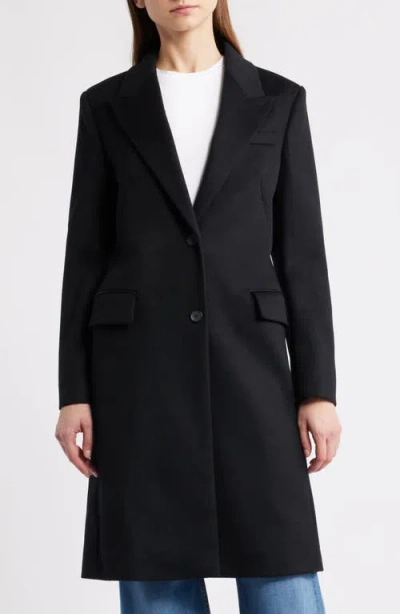 Hugo Boss Boss Classin Wool Coat In Black