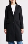 Hugo Boss Single-breasted Formal Wool Coat In Black