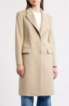 Hugo Boss Single-breasted Wool Coat In Neutral