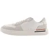 Hugo Boss Clint Mens Cupsole Lace-up Trainers In Leather And Suede C In White