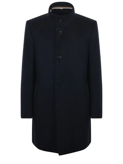 Hugo Boss Boss Coat In Blue