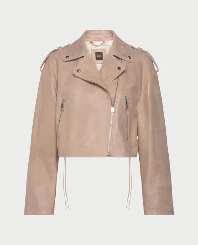 Hugo Boss Boss Coats In Beige Chari