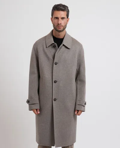 Hugo Boss Relaxed-fit Coat In A Wool Blend In Gray