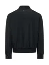 Hugo Boss Boss Combo Zip Front Bomber Jacket In Dark Blue