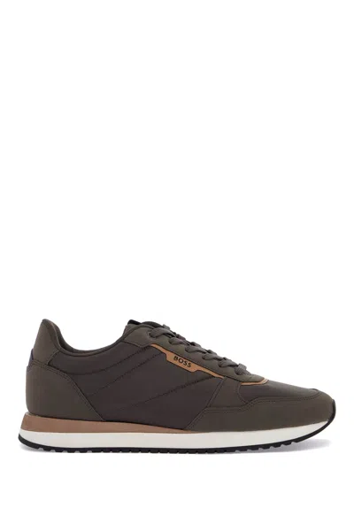 Hugo Boss Boss Contemporary Breathable Dark Green Sneakers For Men