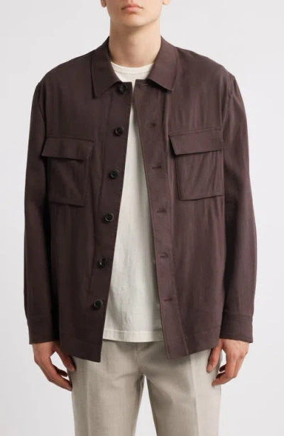 HUGO BOSS BOSS CORVIN LINEN & WOOL BLEND OVERSHIRT