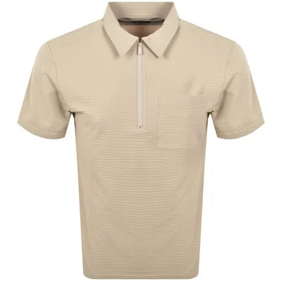 Hugo Boss Boss Cory Quarter Zip Shirt Beige In Blue