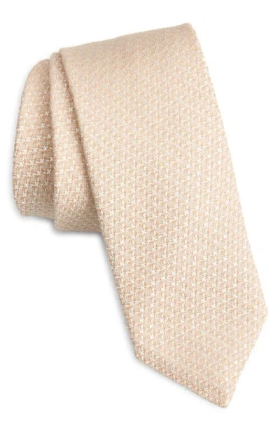 Hugo Boss Boss Cotton & Silk Tie In White