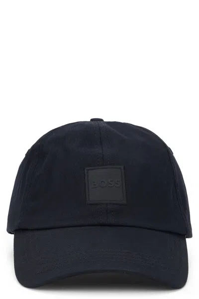 Hugo Boss Boss Cotton Baseball Cap With Curved Visor In Blue