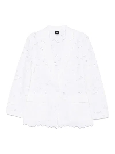 Hugo Boss Boss Cotton Blazer In White