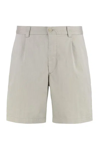 Hugo Boss Boss Cotton Blend Bermuda Shorts In Beige