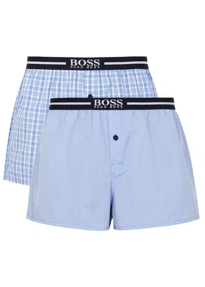Hugo Boss Boss Cotton Boxer Shorts In Blue