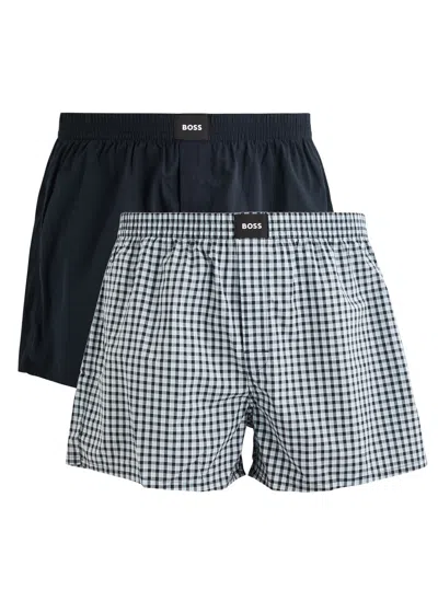 Hugo Boss Boss Cotton Boxer Shorts In Dark Blue