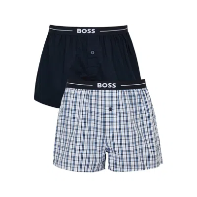 Hugo Boss Boss Cotton Boxer Shorts In Dark Blue
