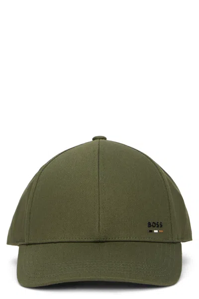 Hugo Boss Boss Cotton Cap With Curved Brim In Metallic