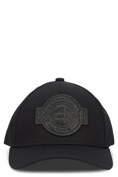 Hugo Boss Boss Cotton Cap With Curved Visor And Embroidered Logo In Black