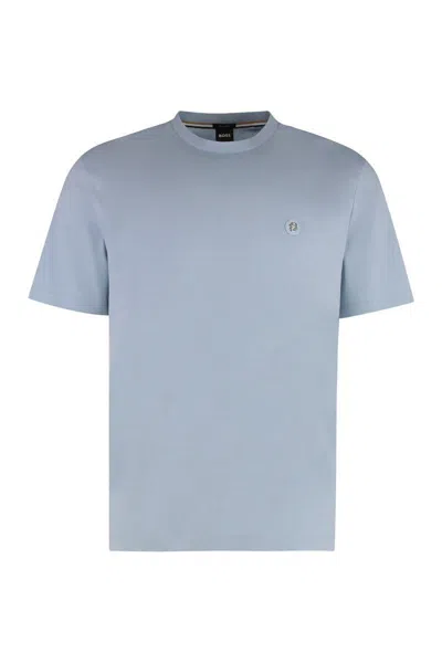 Hugo Boss Boss Cotton Crew-neck T-shirt In Blue