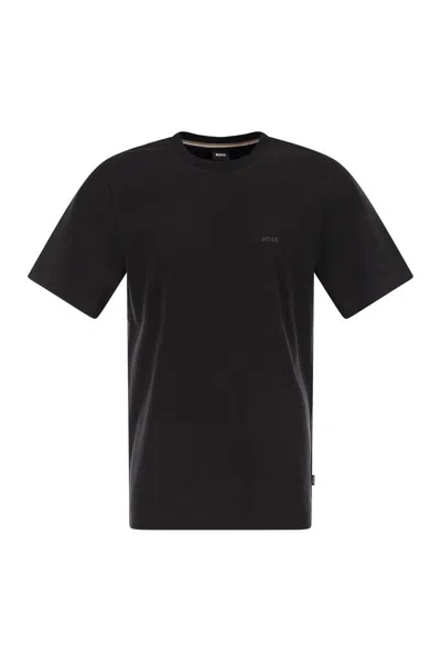 Hugo Boss Boss Cotton Jersey T-shirt With Logo In Black