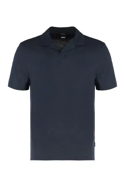 Hugo Boss Boss Cotton Linen Polo Shirt