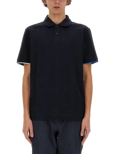 Hugo Boss Trimmed-detail Cotton Polo In Blue