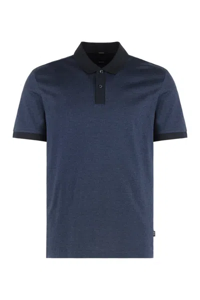 Hugo Boss Boss Cotton Polo Shirt In Blue