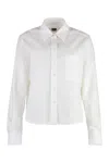 Hugo Boss Boss White Vertical Stripe Cotton Shirt In White