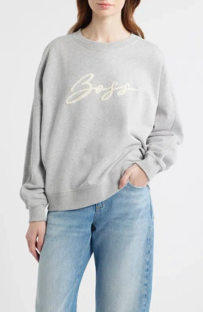 Hugo Boss Boss Cotton Sweatshirt In Gray