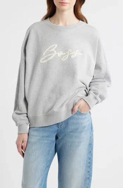 Hugo Boss Boss Cotton Sweatshirt In Gray