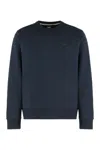 Hugo Boss Logo-embroidered Cotton Sweatshirt In Blue